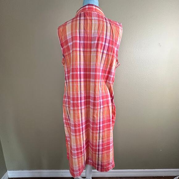 Talbots Dress Women 16 Plaid Sleeveless button - Picture 4 of 11